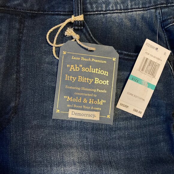 Democracy Ab Solution Itty Bitty Boot Jeans Luxe Women's 16 Blue NWT - Picture 3 of 8